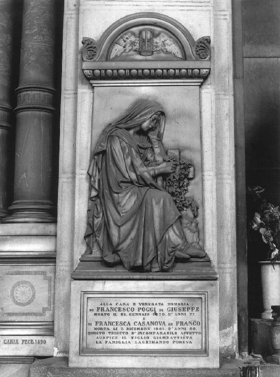 figura femminile dolente (monumento funebre - a edicola, opera isolata) di Calegari G. B (sec. XIX)