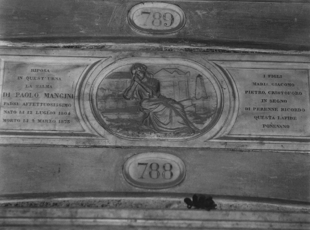 figura femminile dolente (monumento funebre, opera isolata) - ambito ligure (sec. XIX)