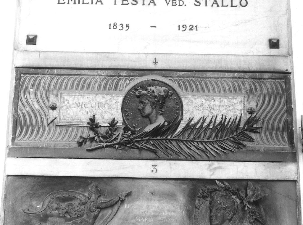 FIGURA FEMMINILE DI PROFILO (monumento funebre, opera isolata) di Orengo Luigi (sec. XIX)