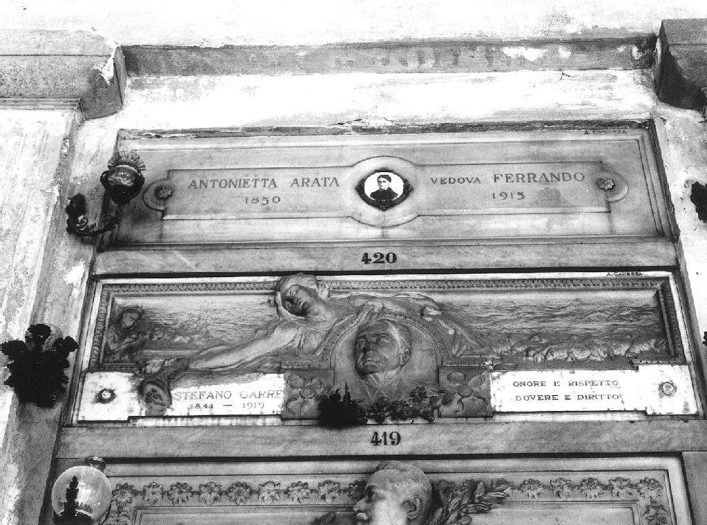ritratto d'uomo (monumento funebre, opera isolata) di Canessa Achille (inizio sec. XX)