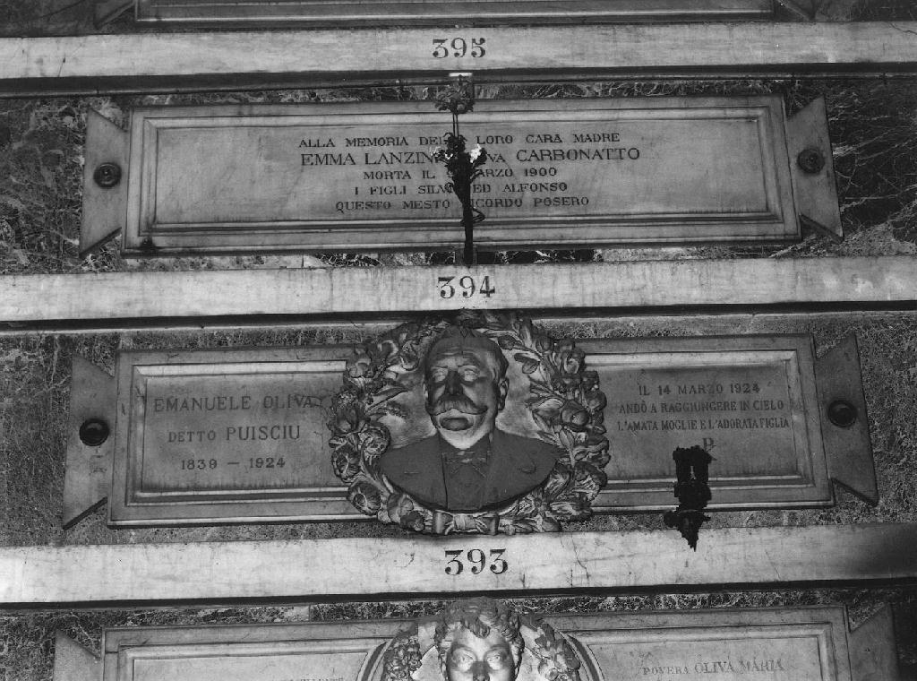 ritratto d'uomo (monumento funebre, opera isolata) - ambito ligure (sec. XX)