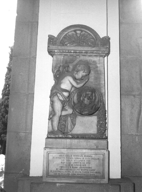 ANGIOLETTO CON RITRATTO FEMMINILE (monumento funebre - a edicola, opera isolata) di Fabiani Federico (sec. XIX)