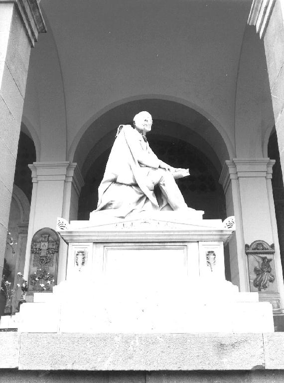 figura maschile seduta (monumento funebre, opera isolata) di Rubatto Carlo (sec. XIX)