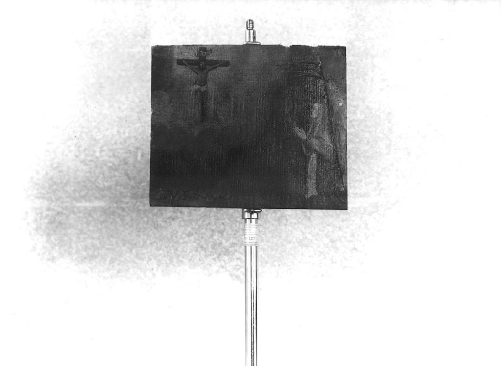 devoto in preghiera davanti a Cristo crocifisso (ex voto, elemento d'insieme) - ambito ligure (metà sec. XVII)