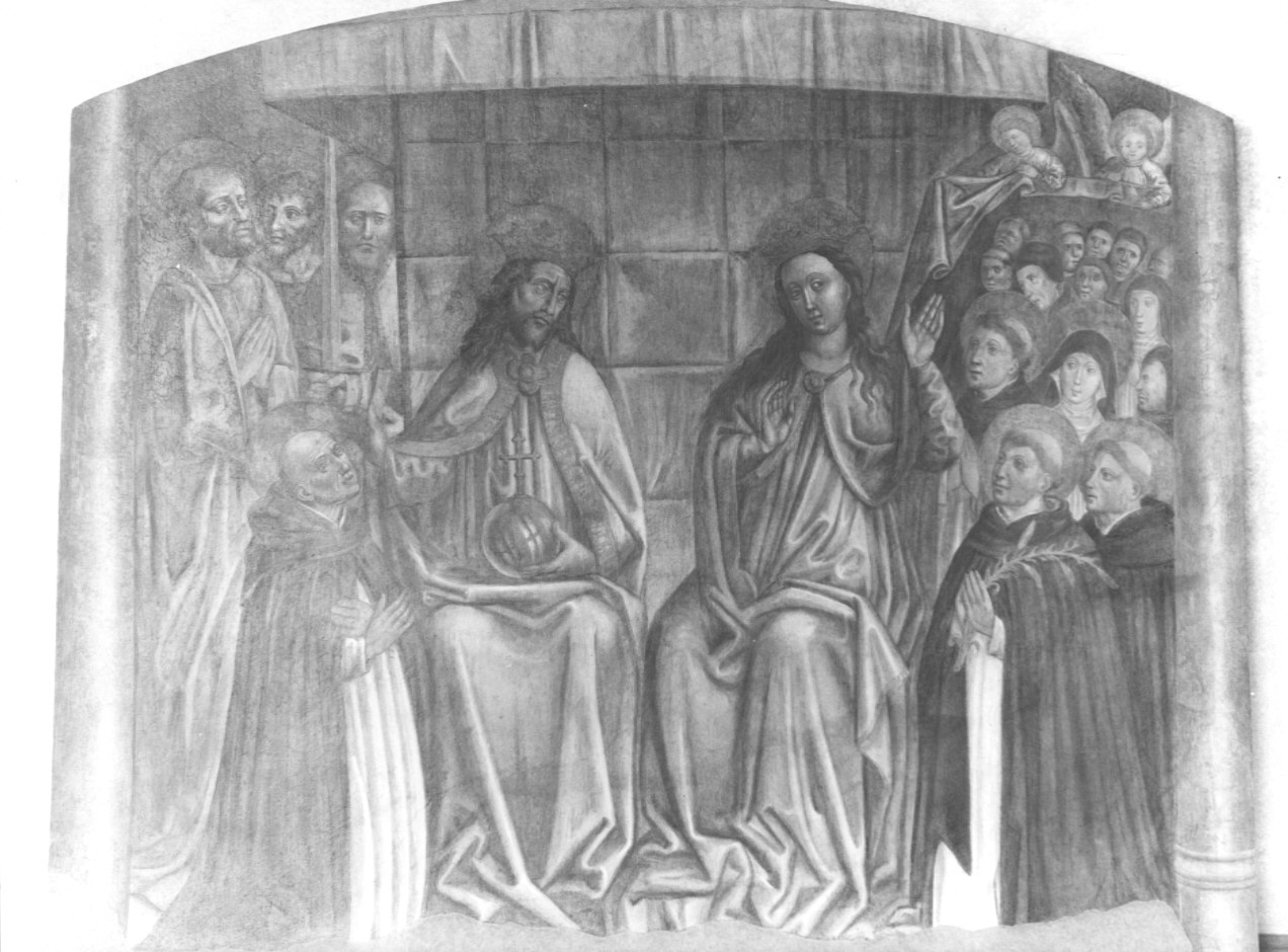 incoronazione di Maria Vergine (dipinto, opera isolata) di Nicolò di Lombarduccio detto Corso Nicolò (ultimo quarto sec. XV)
