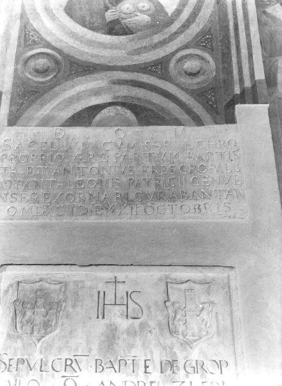 lapide tombale, opera isolata - ambito ligure (fine sec. XVI)