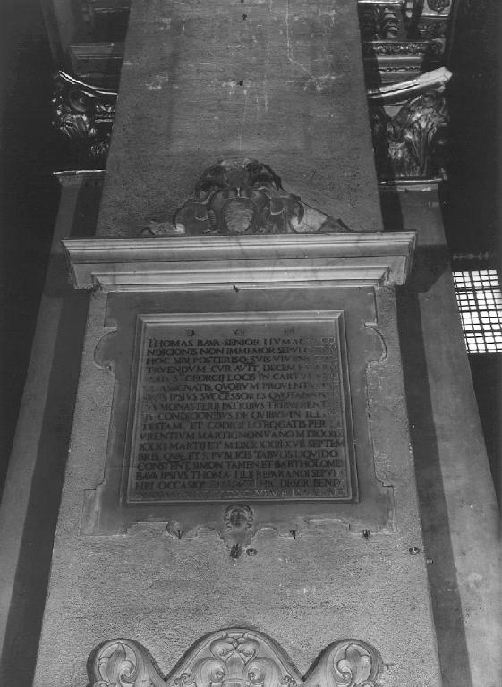 lapide commemorativa, opera isolata - ambito ligure (sec. XVI)