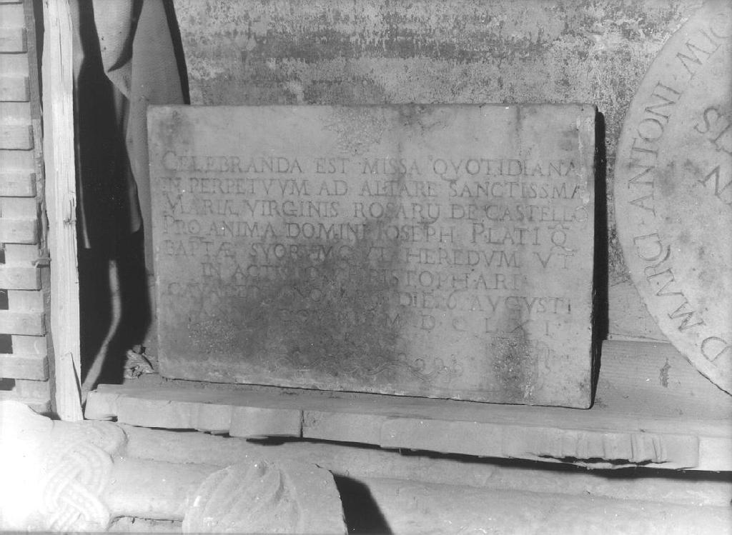 lapide celebrativa, opera isolata - ambito ligure (seconda metà sec. XVII)