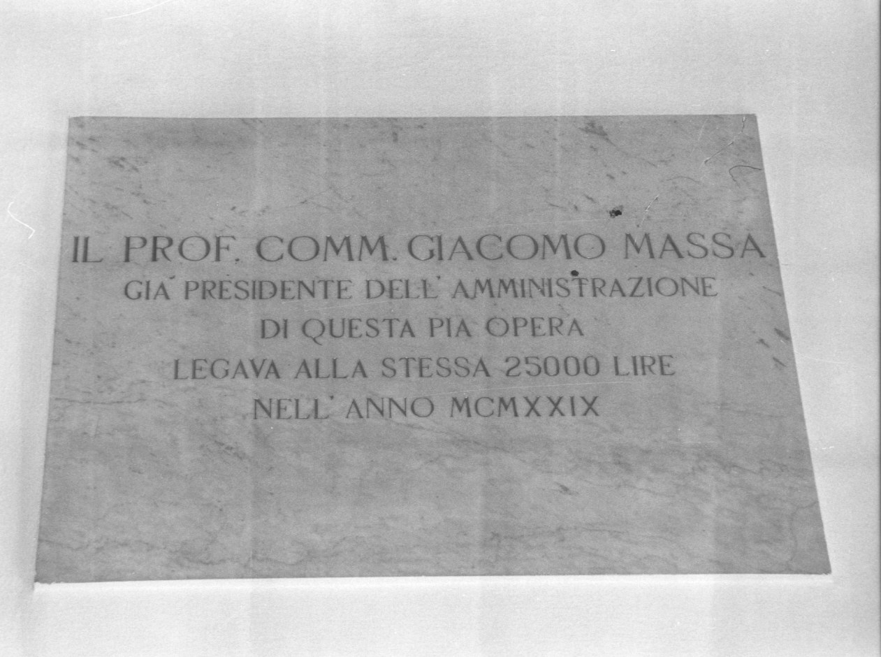 lapide commemorativa, opera isolata - ambito CHIAVARESE (sec. XX)