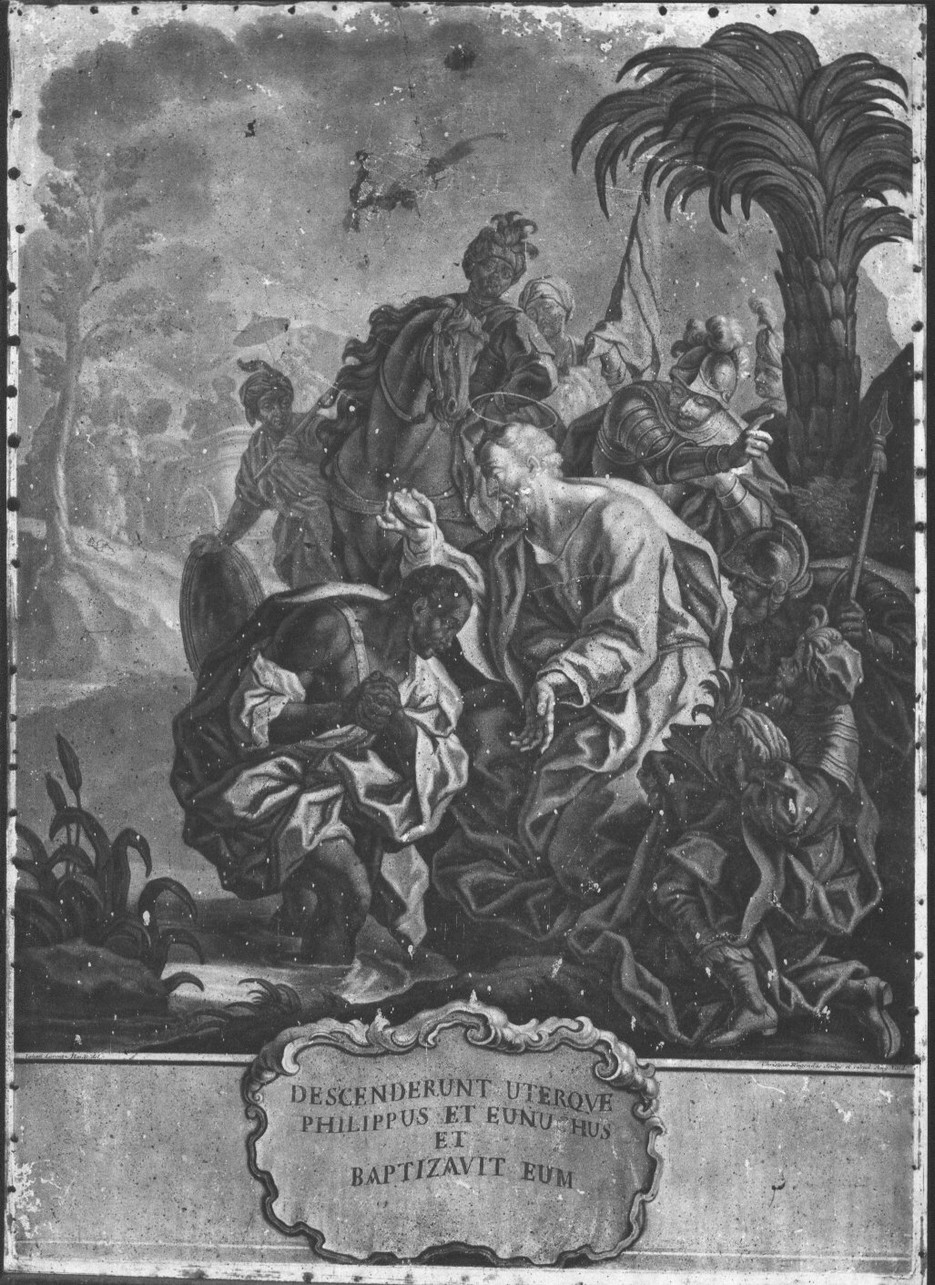 San Giovanni Battista battezza le folle (stampa, elemento d'insieme) di Rugendas Johannes Christian, Haid Johann Lorenz (seconda metà sec. XVIII)