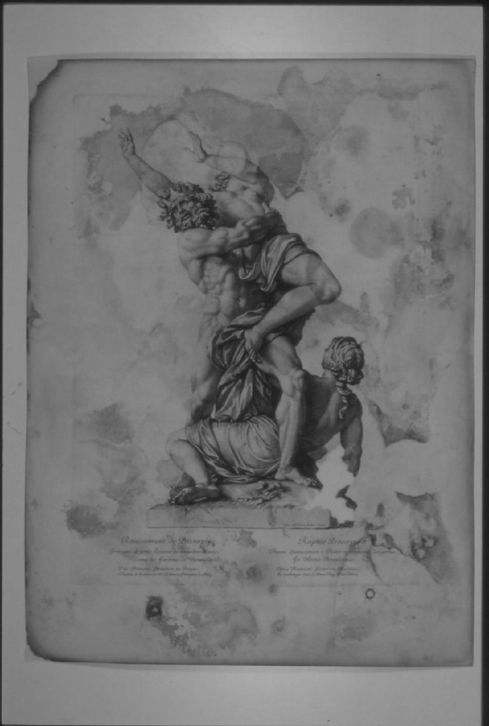 SCULTURA RAFF. RATTO DI PROSERPINA (stampa) di Audran Gérard, Lebrun Charles, Girardon François (sec. XVII)