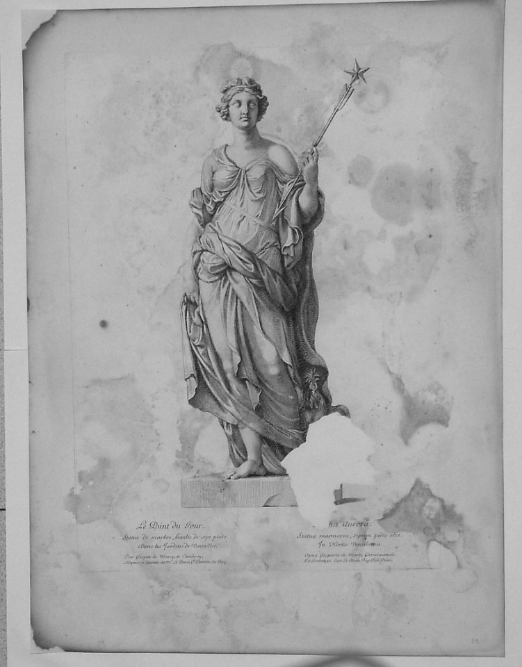 SCULTURA RAFF. ALLEGORIA DELL'AURORA (stampa) di Audran Gérard, Lebrun Charles, Marsy Gaspard (seconda metà sec. XVII)