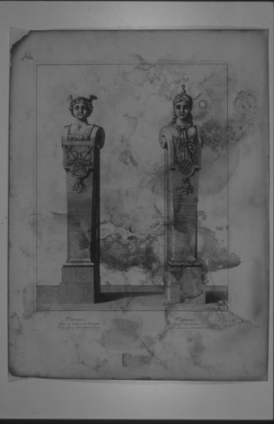 BUSTI RAFF. MERCURIO E MINERVA (stampa) di Lepautre Jean, Lerambert Louis (sec. XVII)