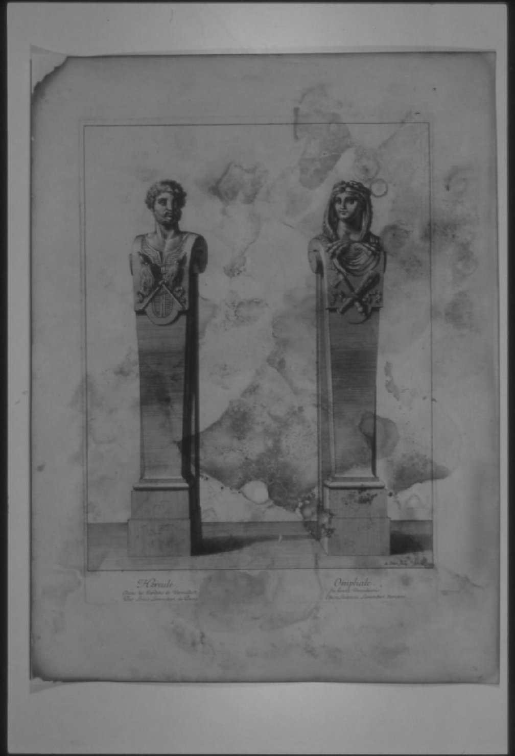 BUSTI RAFF. ERCOLE E ONFALE (stampa) di Lepautre Jean, Lerambert Louis (sec. XVII)