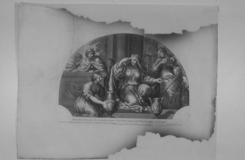 ANTIOCO III E LA SACERDOTESSA DI DIANA (stampa, serie) di Bloemaert Cornelis il Giovane, Berrettini Pietro detto Pietro da Cortona (sec. XVII)