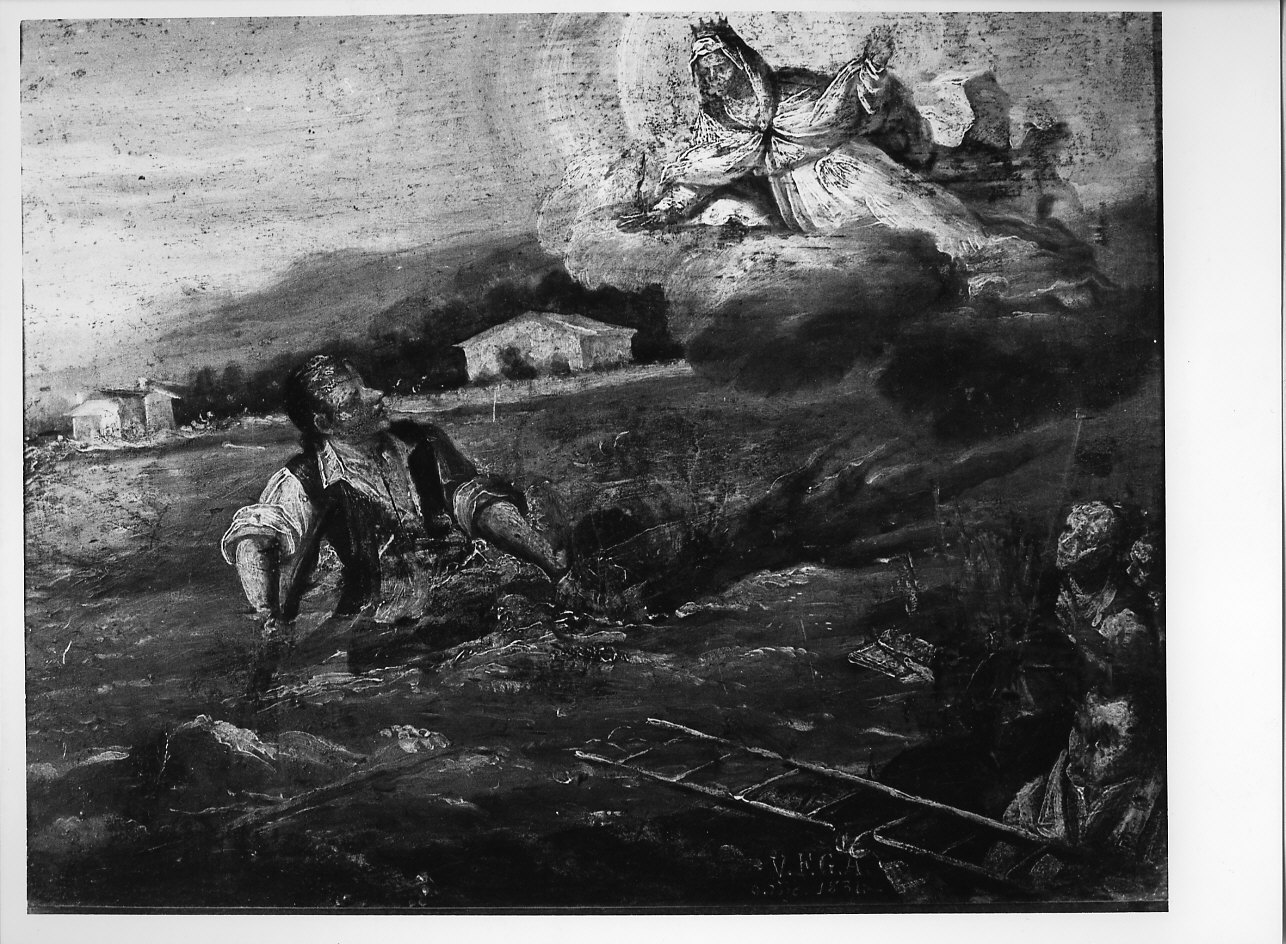 miracolo della Madonna (ex voto, opera isolata) - ambito italiano (sec. XIX)