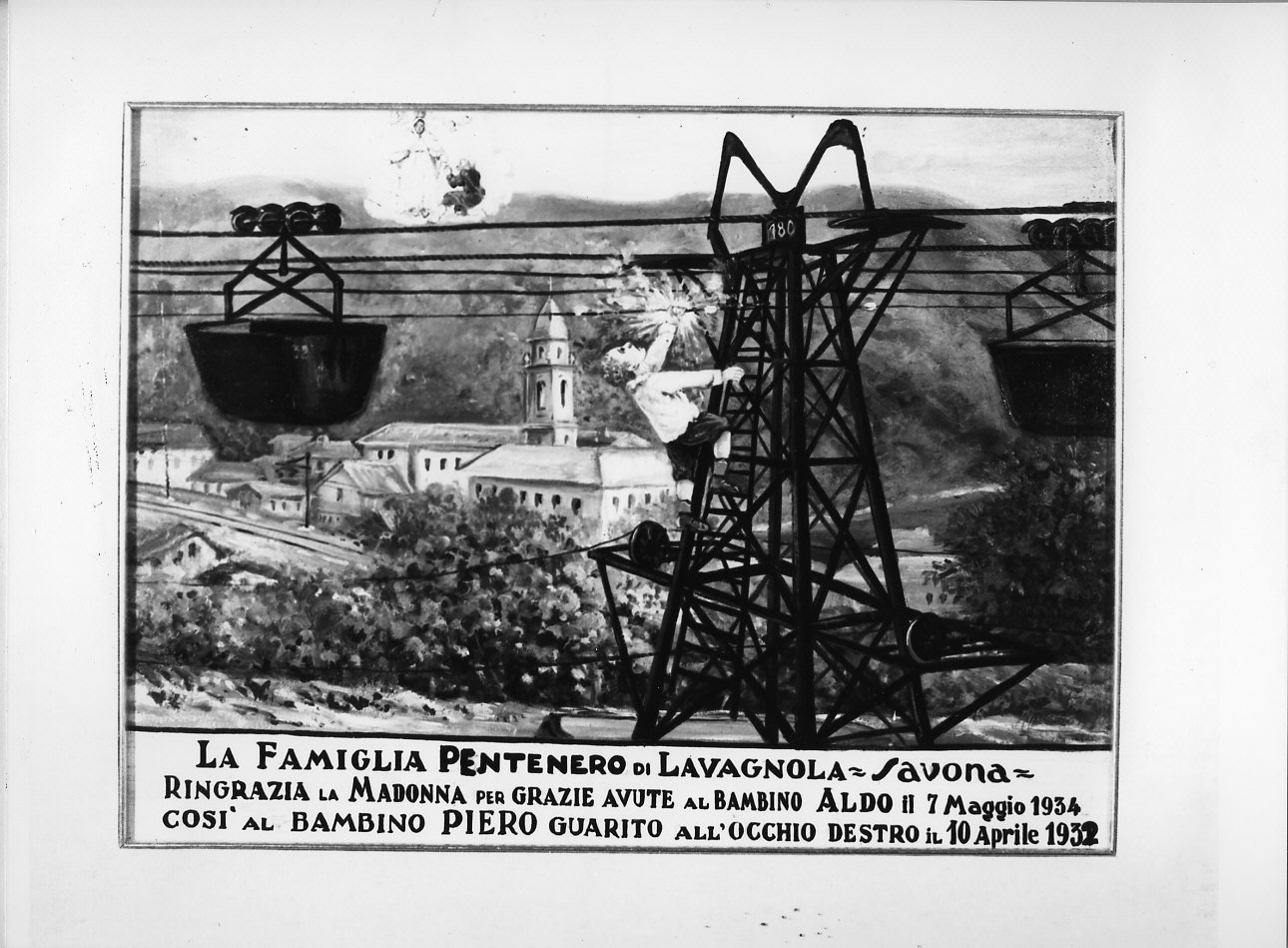 miracolo della Madonna (ex voto, opera isolata) di Modolo A (sec. XX)