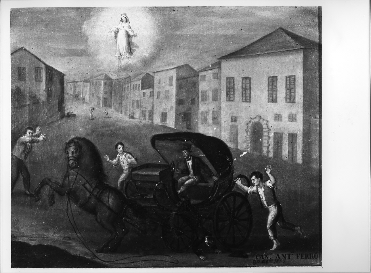 miracolo della Madonna (ex voto, opera isolata) - ambito italiano (sec. XIX)