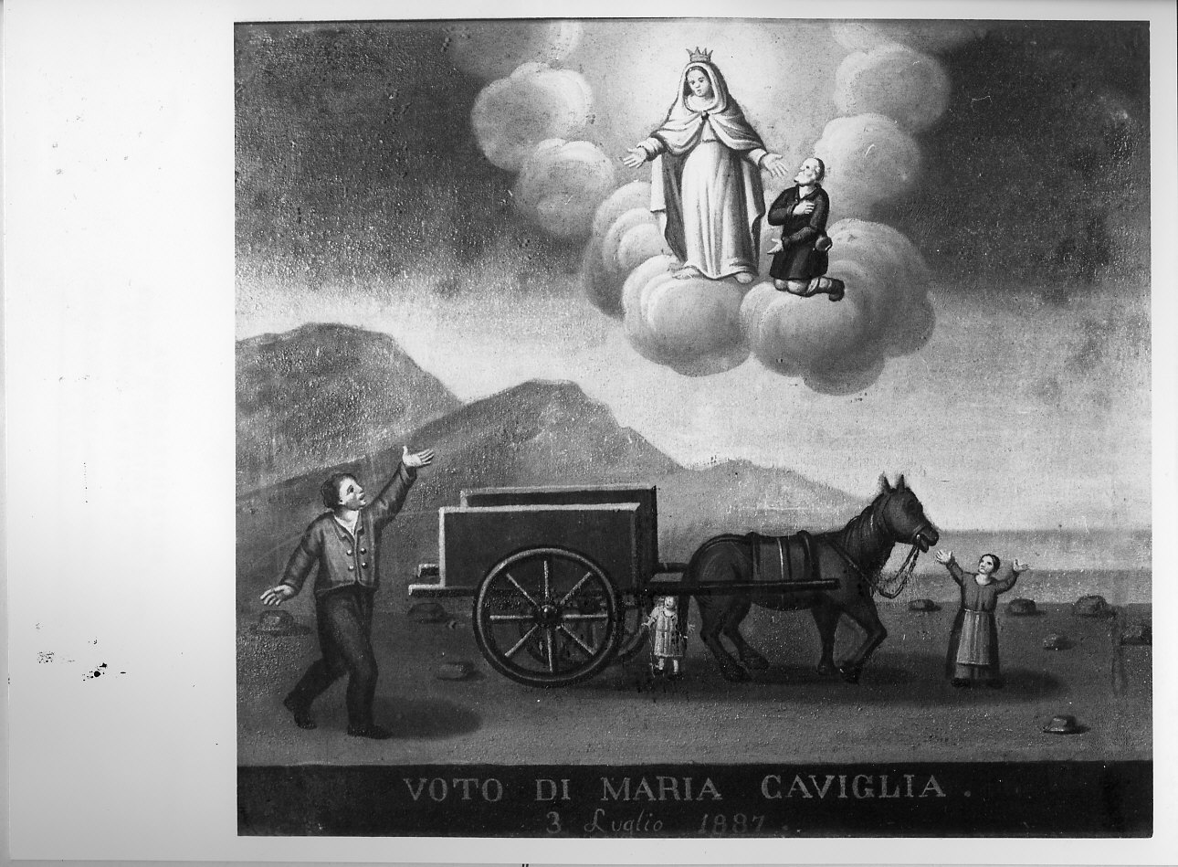 miracolo della Madonna (ex voto, opera isolata) - ambito italiano (sec. XIX)