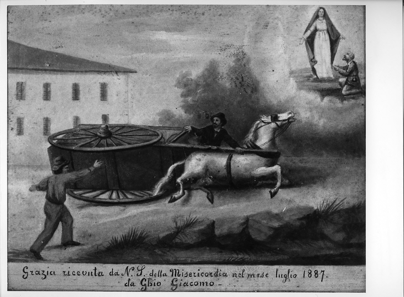 miracolo della Madonna (ex voto, opera isolata) - ambito italiano (sec. XIX)