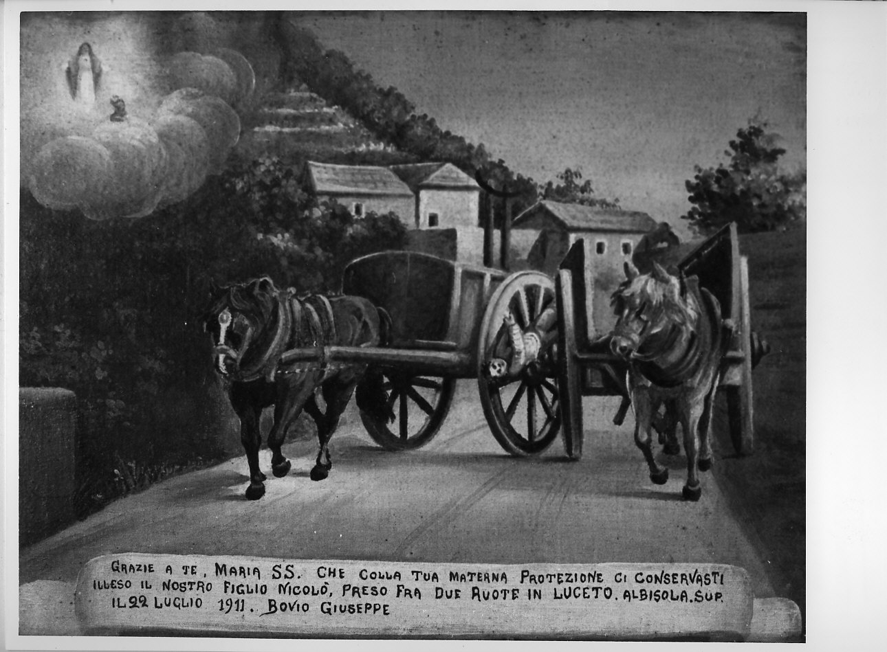 miracolo della Madonna (ex voto, opera isolata) - ambito italiano (sec. XX)