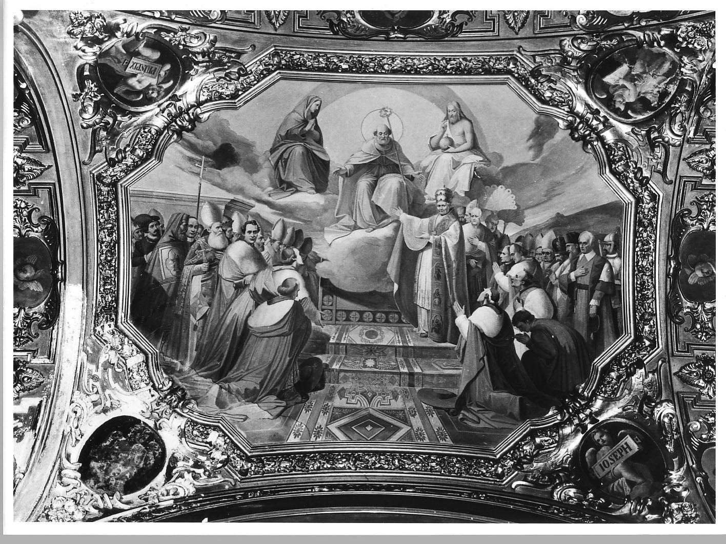 Pio IX proclama San Giuseppe patrono della Chiesa universale (dipinto, opera isolata) di Pianello Giambattista (metà sec. XIX)