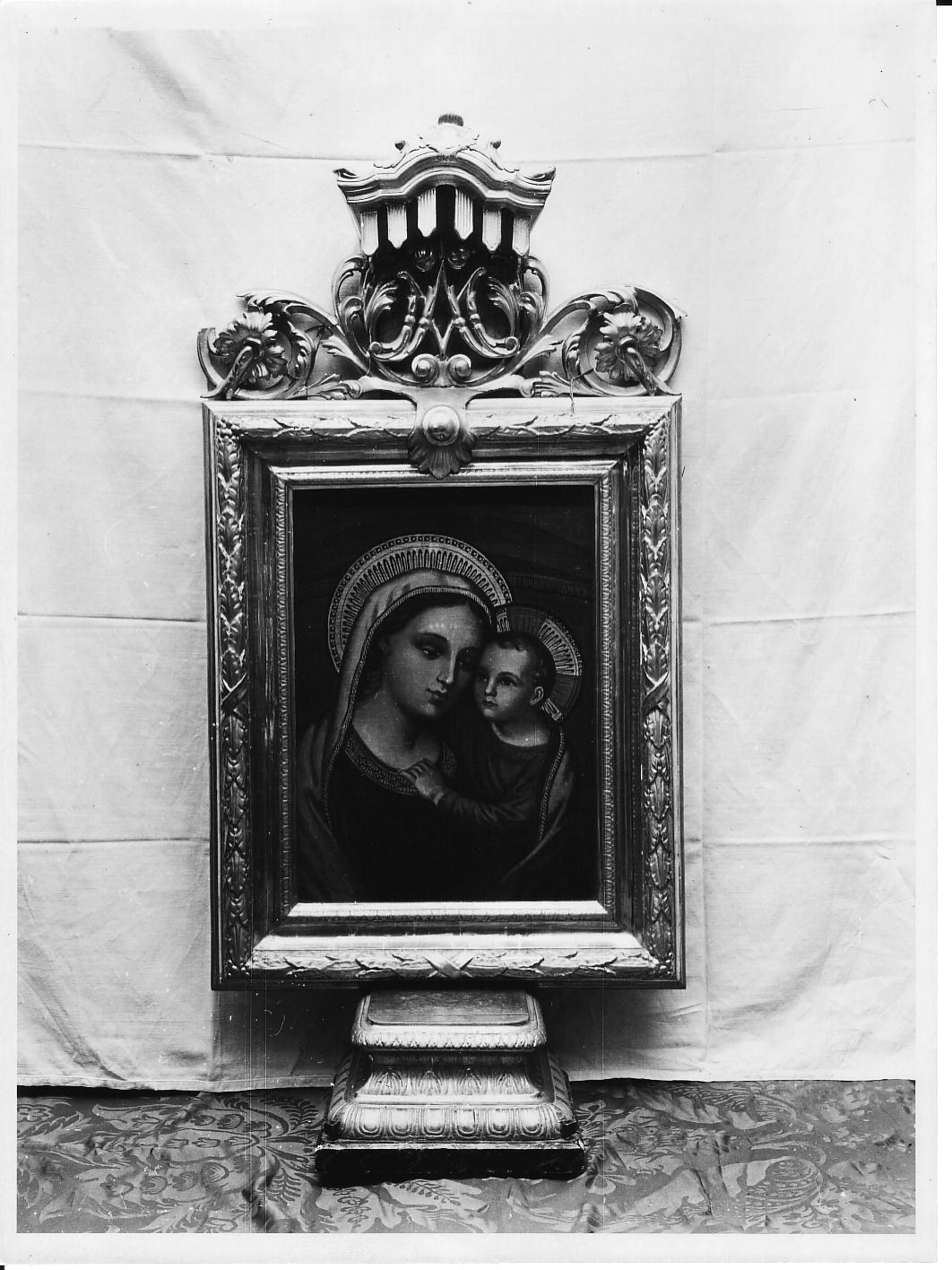 monogramma mariano (cornice a tronetto, opera isolata) - bottega ligure (fine sec. XIX)