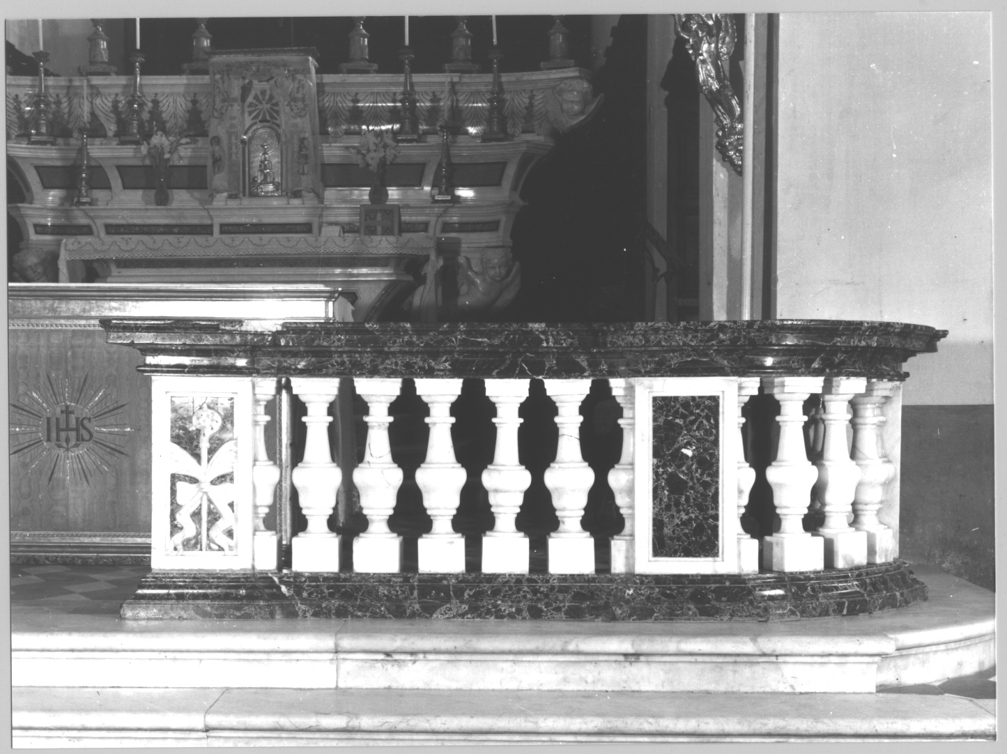 San Siro/ pastorale con palmette e nastro (balaustrata, opera isolata) - bottega ligure (prima metà sec. XVIII)