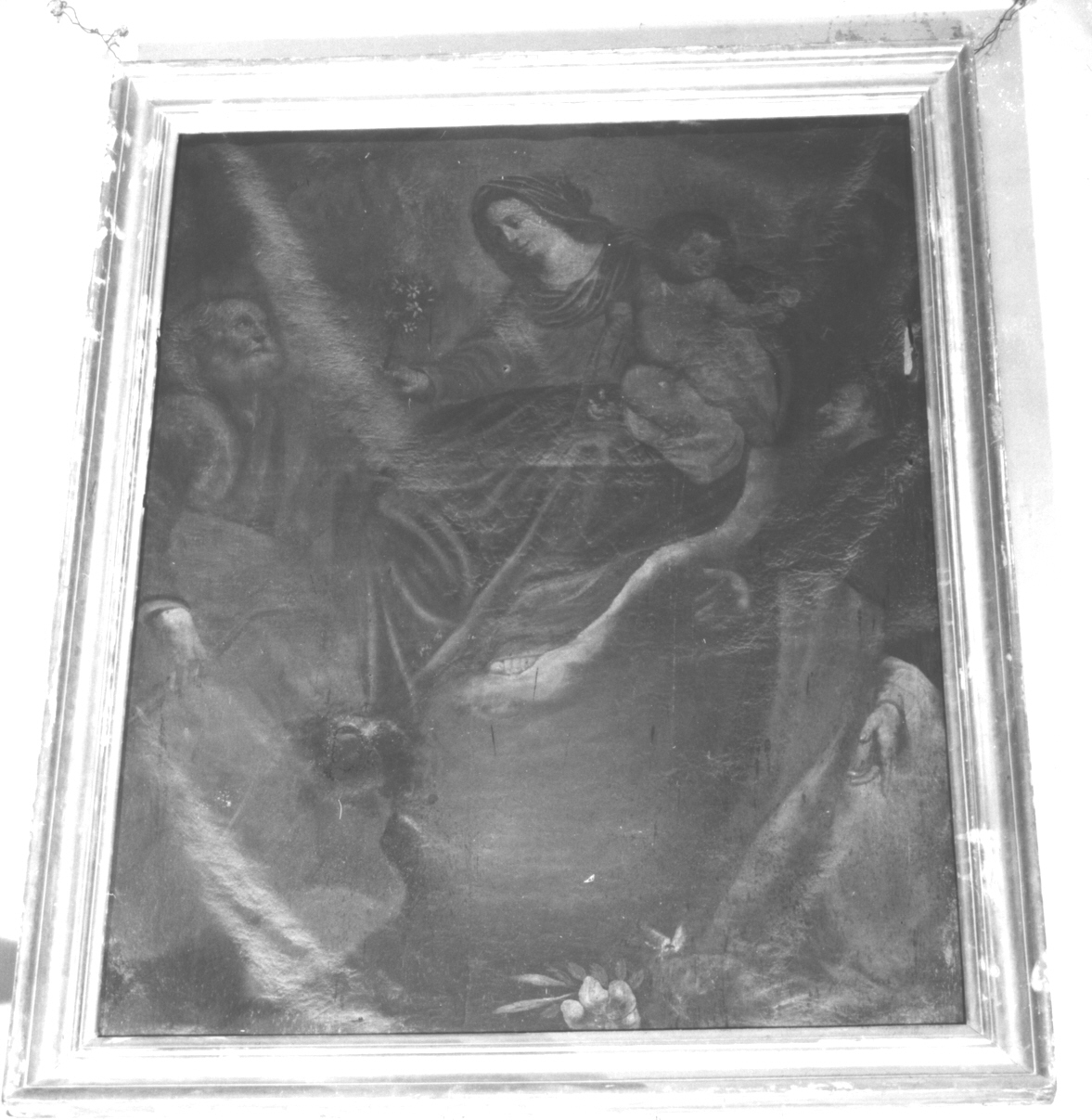 Madonna con Bambino tra Sant'Antonio da Padova e un altro Santo (dipinto, opera isolata) - ambito italiano (inizio sec. XVIII)