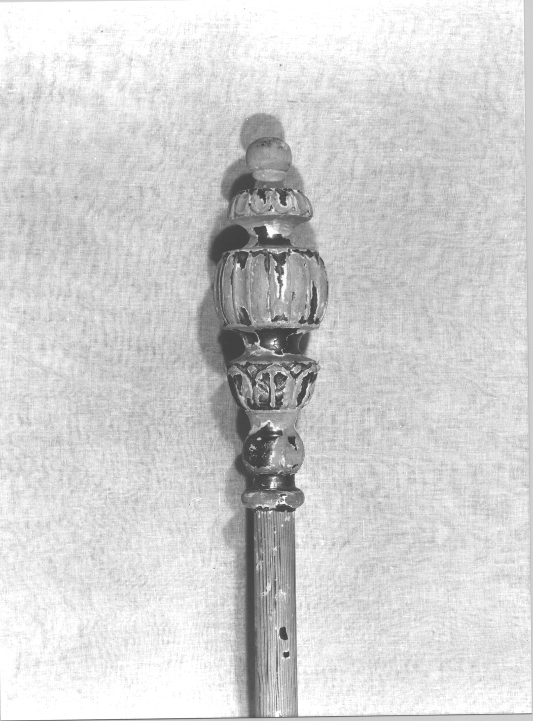 motivi decorativi a foglie d'acanto (asta di baldacchino processionale, serie) - bottega ligure (fine sec. XIX)