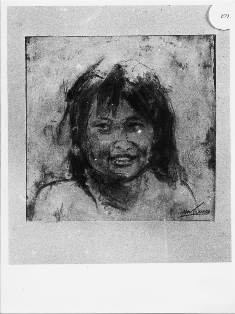 Testina, ritratto di bambina (disegno, opera isolata) di Trucco Manlio (sec. XX)