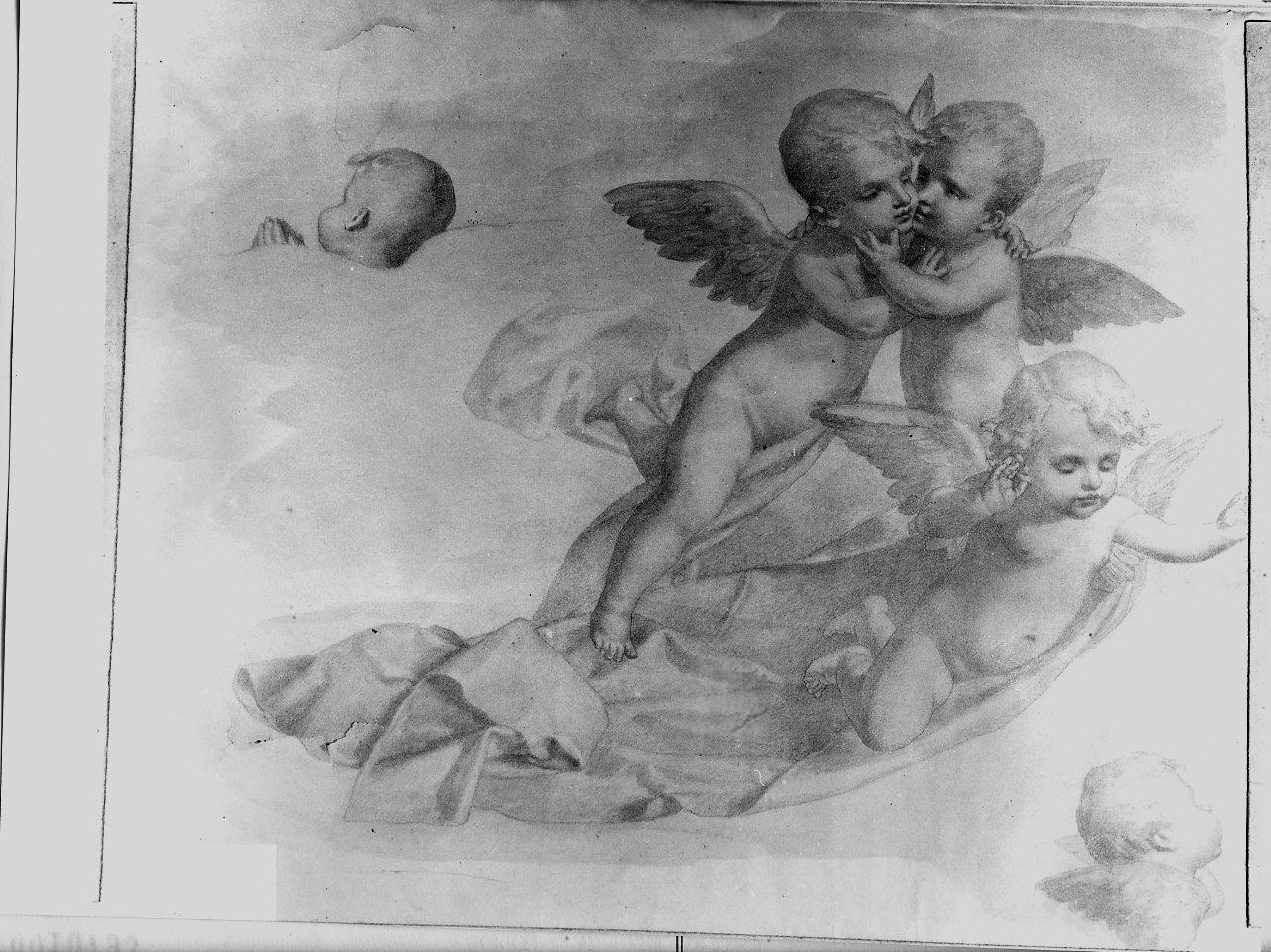angeli (disegno preparatorio, opera isolata) di De Maestri Lazzaro (seconda metà sec. XIX)