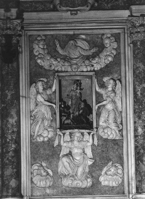 Dio Padre e angeli (ancona, elemento d'insieme) di Carlone Tommaso (attribuito) (prima metà sec. XVII)