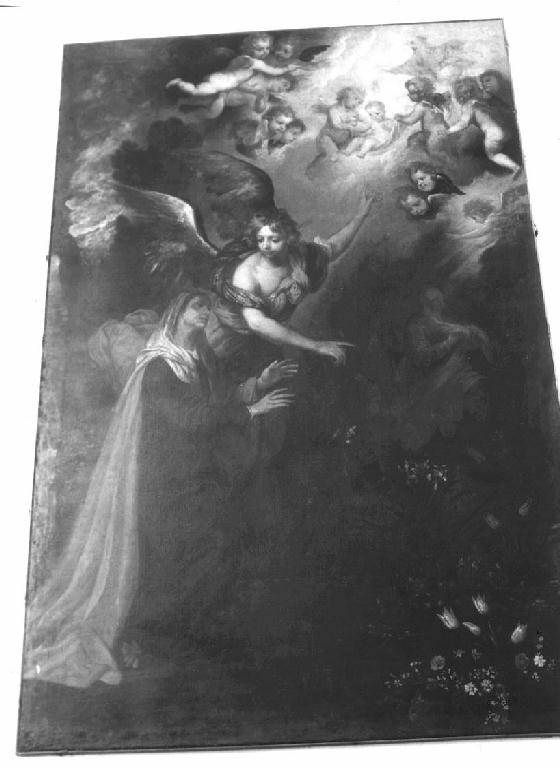 annuncio della nascita di Maria Vergine a Sant'Anna (dipinto) di De Ferrari Giovanni Andrea (attribuito) (secondo quarto sec. XVII)