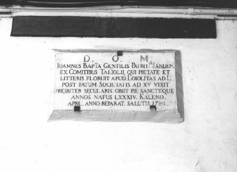 lapide commemorativa - bottega ligure (ultimo quarto sec. XVIII)