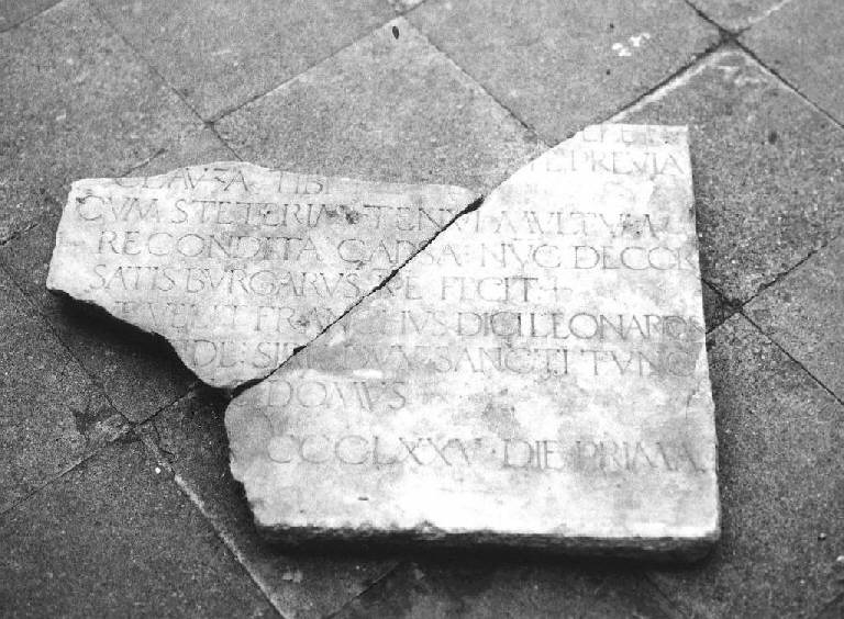 lapide commemorativa - bottega ligure (seconda metà sec. XIX)