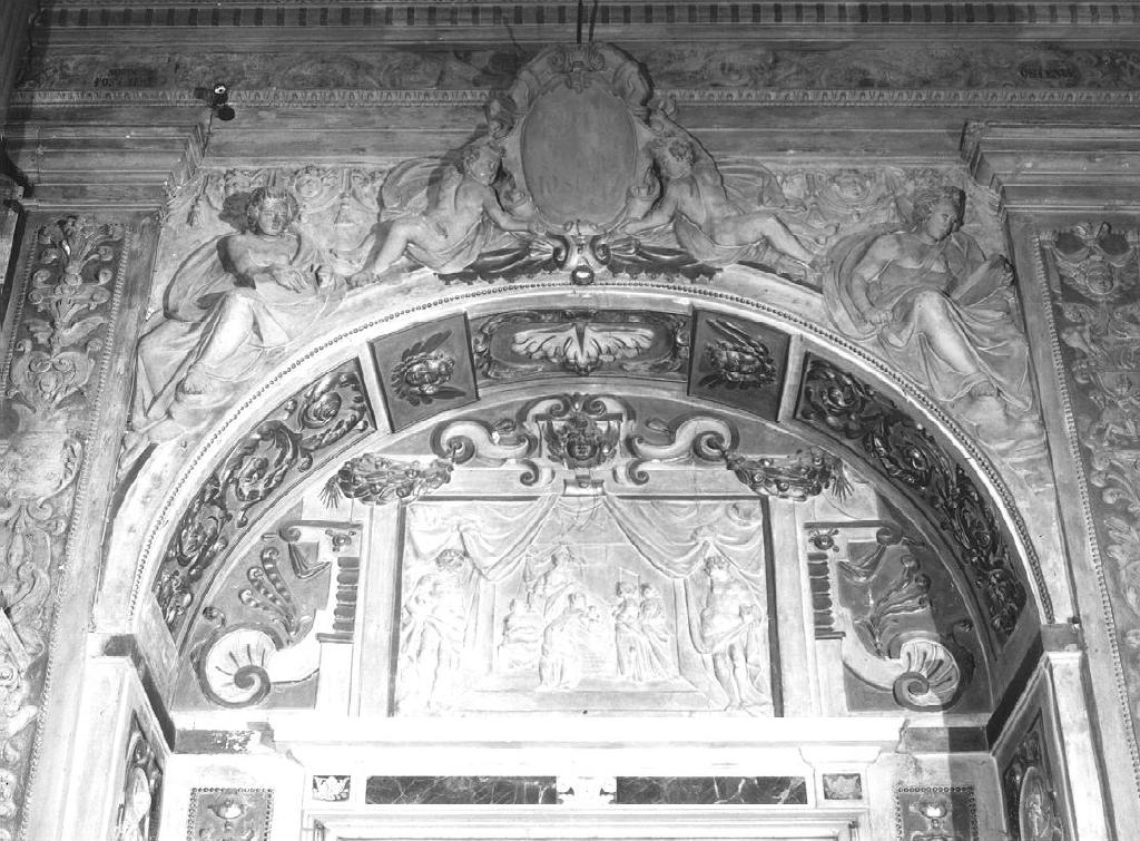 nascita di Maria Vergine (rilievo) di Sparzo Marcello (attribuito) (inizio sec. XVII)