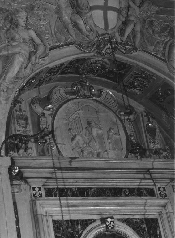 decapitazione di San Giovanni Battista (?) (rilievo) di Sparzo Marcello (attribuito) (inizio sec. XVII)