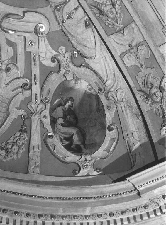 San Rocco in carcere confortato dall'angelo (dipinto, elemento d'insieme) di Carlone Giovanni detto Genovese (attribuito) (prima metà sec. XVII)