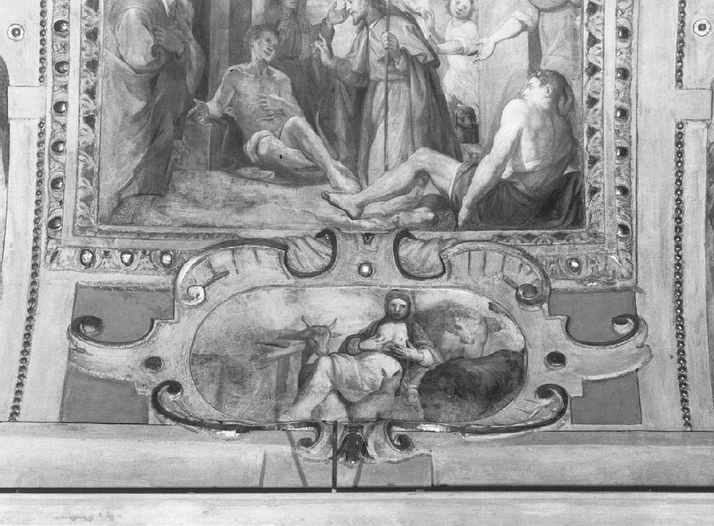 San Rocco guarisce gli animali (dipinto, elemento d'insieme) di Carlone Giovanni detto Genovese (attribuito) (prima metà sec. XVII)