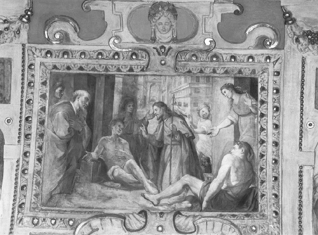 San Rocco guarisce gli appestati (dipinto, elemento d'insieme) di Carlone Giovanni detto Genovese (attribuito) (prima metà sec. XVII)