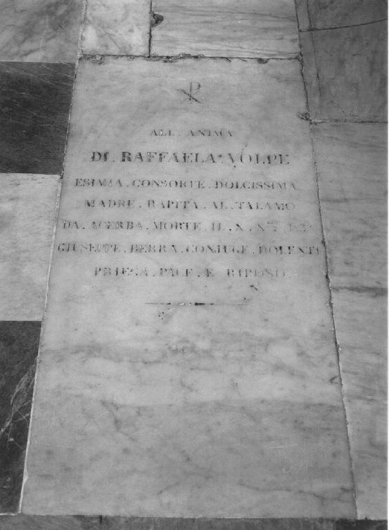 lapide tombale - bottega ligure (secondo quarto sec. XIX)