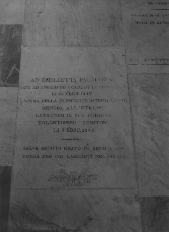 lapide tombale - bottega ligure (metà sec. XIX)