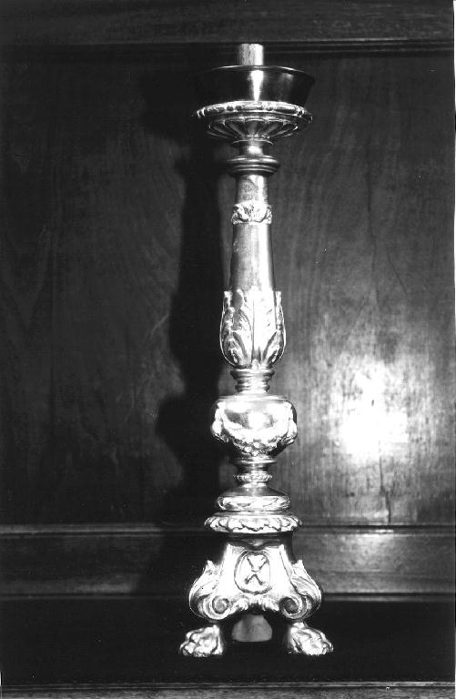 motivi decorativi vegetali (candeliere d'altare, serie) - bottega ligure (ultimo quarto sec. XIX)