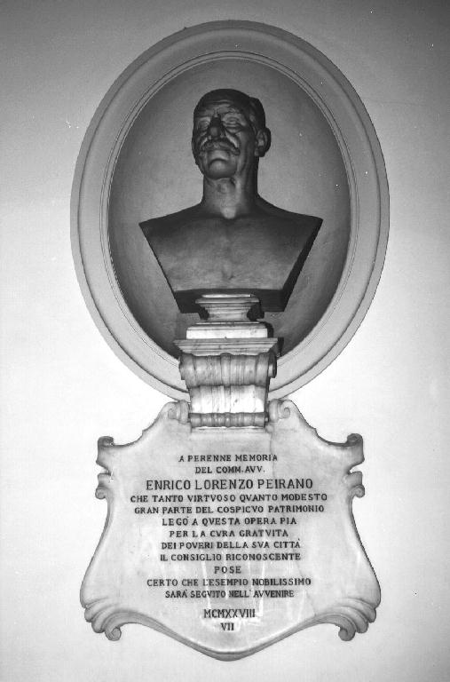 ritratto dell'avvocato Enrico Lorenzo Peirano (busto) - bottega ligure (secondo quarto sec. XX)