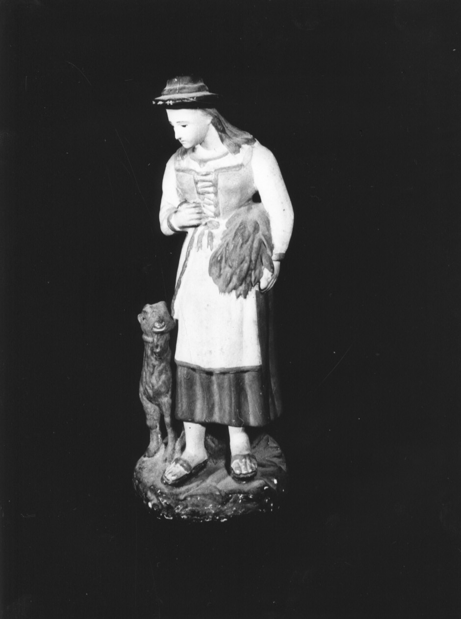 PASTORA (statuetta di presepio, elemento d'insieme) - PRODUZIONE LIGURE (secondo quarto sec. XX)