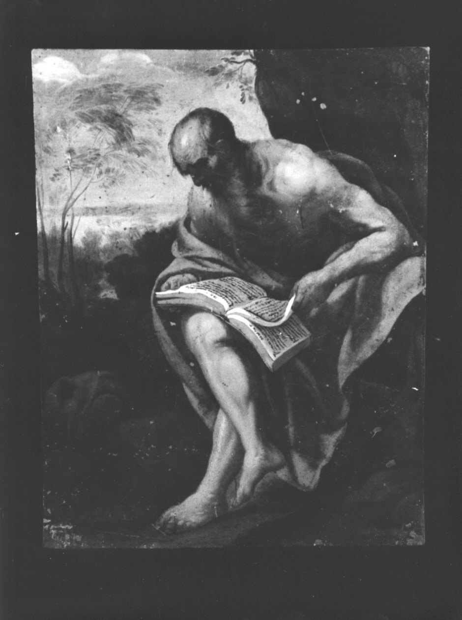 SAN GIROLAMO IN MEDITAZIONE (dipinto, opera isolata) - ambito ligure (inizio sec. XIX)