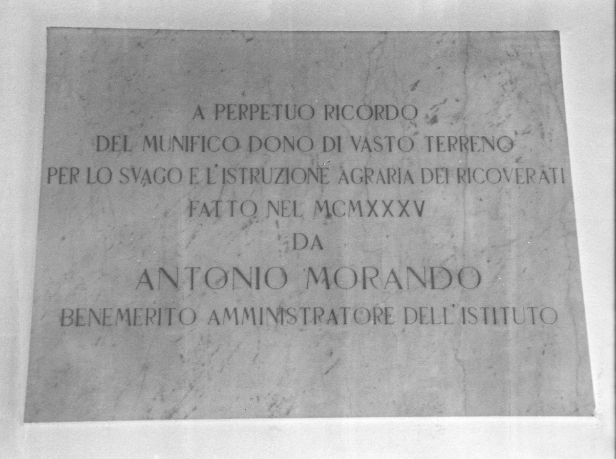 lapide documentaria di Ditta B. Copello e A. Leoncini (secondo quarto sec. XX)