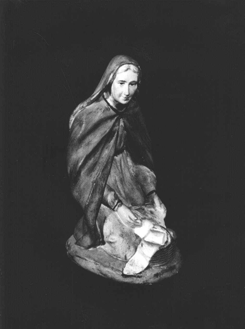 figura femminile (statua da presepio, elemento d'insieme) - PRODUZIONE LIGURE (sec. XX)