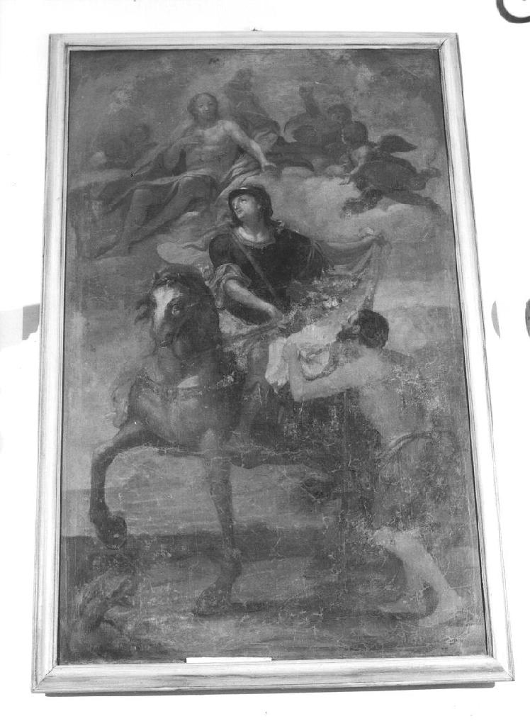 San Martino dona parte del mantello al povero (dipinto, opera isolata) - bottega ligure (terzo quarto sec. XVIII)